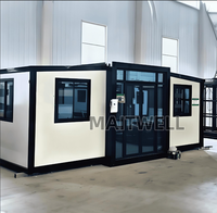 Maisons conteneurs modulaires préfabriquées pliables faciles à installer, bureaux conteneurs prêts à être expédiés, préfabriqués en acier extensibles
