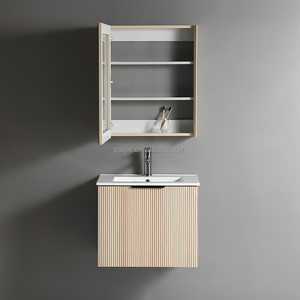 Mueble de Baño de Pared de Lujo con Diseño en Relieve, Mueble de Baño Rectangular de PVC - Product Image 5
