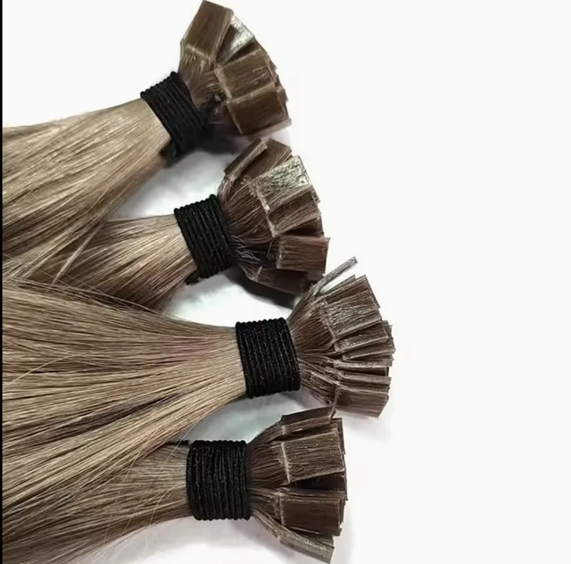 Double layer flat head pre bonded keratin wig extension wholesale Russia India double layer straightened human hair extensions