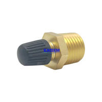 Valve de remplissage de réservoir d'air en laiton NPT 1/4 pouce, valve Schrader NPT 1/4 pouce pour réservoir sous pression avec capuchon en plastique à noyau intégré