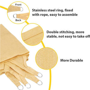 Voile d'ombrage 6x6x6m pour patio extérieur, <span class=keywords><strong>pergola</strong></span>, abri <span class=keywords><strong>de</strong></span> voiture, allée, en tissu tricoté HDPE unique beige, type Malla Sombra - Product Image 3