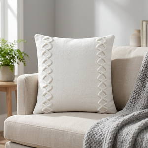 High Demand Minimalist Square Throw <b>Pillow</b> Cotton Linen Solid Color Stitched Design Removable Washable Envelope Closure For Sale - Product Image 1