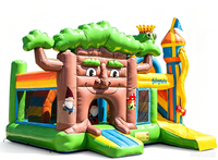 Centre de jeux gonflable sur le thème des contes de fées en PVC personnalisé, château gonflable en forme d'arbre avec toboggan pour parc d'attractions en plein air
