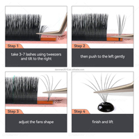 DAMMAN Easy Fans Extensions de cils 0.05 0.07 C D Curl Mix 8-18mm Auto Fanning Volume Cils Faux cils professionnels