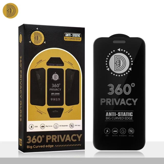 OG 360° Privacy 9H 2.5D Tempered Glass Full Screen Protector Film ESD for Iphone 17 Air 15 XS XR 11 12 13 14 Plus Pro