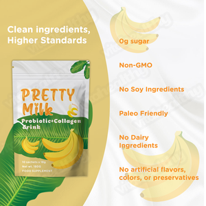 Vitahealthy OEM/ODM Nouvelle Poudre de Lait Éclatante avec Probiotiques et Collagène pour la Peau, les Cheveux et les Ongles – Poudre de Lait Éclatante à la <span class=keywords><strong>Banane</strong></span> - Product Image 5