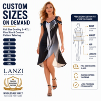 Fabricant de robes d'été personnalisées pour femmes, décontractées, grandes tailles, en soie glacée, à épaules dénudées, avec imprimé graphique, pour les acheteurs en gros