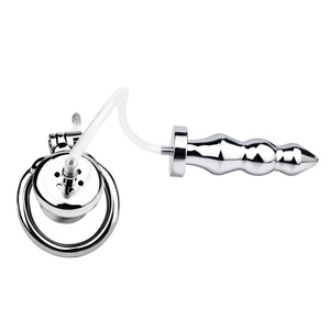Jaula de Castidad Masculina FRRK con Catéter Uretral y Tapón Anal Metálico, Dispositivo de Bloqueo de Pene BDSM, Juguetes Sexuales - Product Image 6