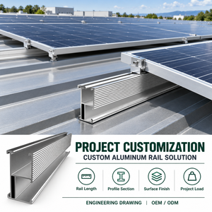 Perfil de Extrusión de Aluminio para Montaje Solar con Certificación CE, Fabricante Personalizado, para Proyectos de Instalación de Paneles Fotovoltaicos en Techos - Product Image 5
