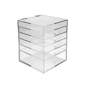 Cosmetic Storage Box Extra Large 6 Tier With 5 Drawers Clear Acrylic Cosmetic Makeup Organizer Acrylic