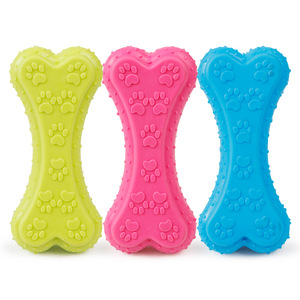 Jouets écologiques pour chiens : Jouet sonore à mâcher en caoutchouc en forme d'empreintes de pattes pour la dentition des chiots, l'entraînement et le nettoyage des dents - Product Image 2