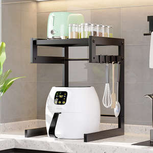 Estante de almacenamiento de cocina montado en la pared, de 2-3 niveles, rectangular, con recubrimiento en polvo, multifuncional, para freidora de aire, olla arrocera, horno y microondas. - Product Image 3