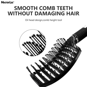 Masterlee Vente directe d'usine <span class=keywords><strong>Kit</strong></span> d'habillage <span class=keywords><strong>Haie</strong></span> Peignes à côtes en poils de sanglier Brosse à cheveux de massage à l'huile Série de peignes de coupe de cheveux - Product Image 4