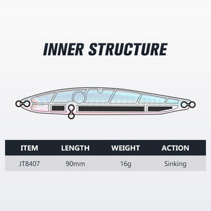 ORJD-<span class=keywords><strong>Leurre</strong></span> <span class=keywords><strong>de</strong></span> pêche dur coulant pour corps dur, appât artificiel à longue coulée, 90mm, 16g, OEM - Product Image 2