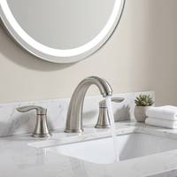 Robinet de salle de bain contemporain en gros, 2 leviers, avec tuyau en cuivre, valve en céramique et eau chaude et froide pour projets de toilettes publiques