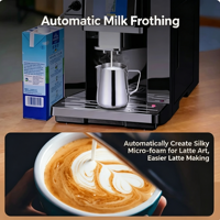 Cafetera Automática Multi-Bebidas, Compatible con Café en Grano y Molido (8-12g), Capacidad de Preparación 220V, Cafetera Espresso para el Hogar