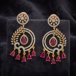 Boucles d'oreilles pendantes en zircon, modèle 182051 - Product Image 3
