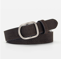 Ceinture en cuir de vachette pour femme, boucle à ardillon, longueur réglable 100-110 cm, légère, imperméable, durable, style décontracté