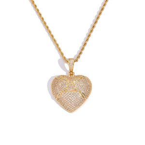 Pendentif d'amour tridimensionnel, accessoires hip-hop sertis de zircon incrusté de cuivre - Product Image 5