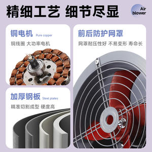 Ventilador de Flujo Axial Portátil de Acero al Carbono BT35-11 para Sótano, Bajo Ruido, Resistente a Altas Temperaturas, 50Hz CA, Personalizable OEM - Product Image 4