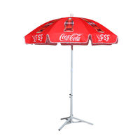 Design gratuit pas cher publicité extérieure impression de logo personnalisé soleil extérieur Coca Cola Parasol jardin plage pliant parapluie marketing