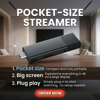 Clé TV Intelligente XS97 S3 4K Quad Core 64 Bit 2.4+5G Dual-Band WIFI 2Go RAM 8Go ROM Allwinner H313 avec Télécommande pour la Vente en Gros