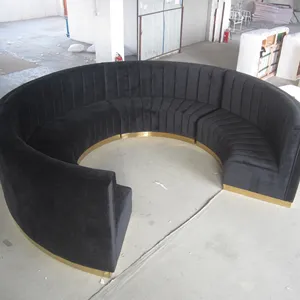 Furnitur sofa semi lingkaran, Ruang Tamu beludru semi-bundar