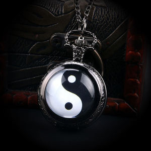 Steampunk Vintage accessoires pendentif <span class=keywords><strong>en</strong></span> métal <span class=keywords><strong>montre</strong></span> de poche Antique avec symbole Tai Chi - Product Image 4