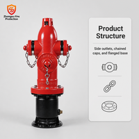 Hydrant d'incendie américain hors sol DN100, 3 sorties, pour système de lutte contre l'incendie