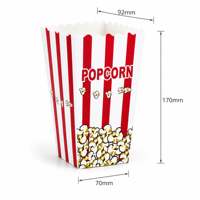 Boîte à popcorn carrée en matériaux recyclés, boîte à frites, emballage alimentaire jetable en carton imprimé quadricolore pour plats à emporter
