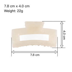 Pinces à <span class=keywords><strong>cheveux</strong></span> personnalisées en acétate de 3 pouces, design creux français, motif écaille de tortue, marbre ivoire, forme rectangulaire, pour fêtes, bureau, filles - Product Image 5