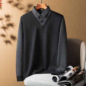 Maglione invernale girocollo da <span class=keywords><strong>uomo</strong></span> in <span class=keywords><strong>velluto</strong></span> ispessito Anti-Pilling 100% maglione largo Casual alla moda - Product Image 4