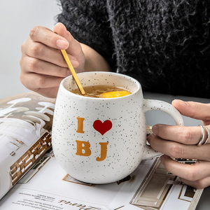 Custom logo <b>Ceramic</b> Matte Coffee Mug Round Ball Shape <b>Ceramic</b> <b>Cup</b> Porcelain Speckled Mug - Product Image 4