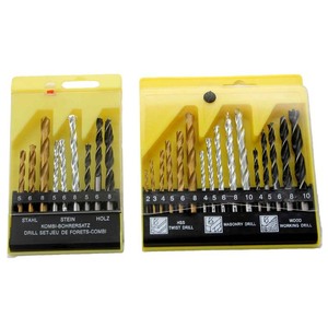 16 Piece Drill Bit Set Metric Jobbers Length Hss Twist Masonry Wood Working Bits Plastic Case - Product Image 2