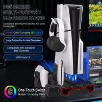 Base universelle pour console de jeu PS5 tous modèles, station de charge rapide pour deux manettes, ventilateur de refroidissement, support pour disques