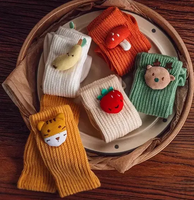 Chaussettes d'hiver décontractées en coton tricoté pour enfants, motif dessin animé 3D, pour nouveau-nés et tout-petits, personnalisables, vente en gros
