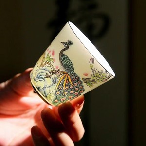 Peacock Decorated Porcelain Kung Fu <b>Tea</b> Set With Lid Gift <b>Box</b> For Presents - Product Image 5