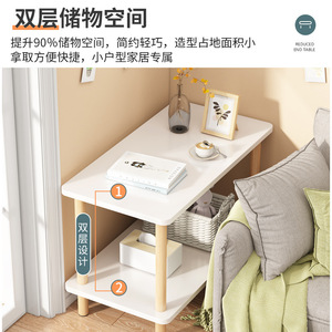 Creative <b>Small</b> Square <b>Table</b> Warm <b>White</b> Wood Top Storage Nightstand For Bedroom Apartment Minimalist Design - Product Image 3