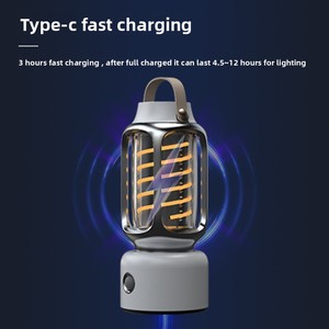 Lanterne de camping <span class=keywords><strong>LED</strong></span> vintage mini <span class=keywords><strong>rechargeable</strong></span>, étanche IPX4, 2500 mAh, lumière d'ambiance pour tente, pour l'extérieur et comme cadeau - Product Image 4