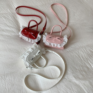 Bolso de Moda de Color Sólido, Bolso Cruzado para Niñas, Mini Bolso de Hombro con Lazo para Niños - Product Image 4