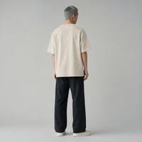 T-shirt vierge de luxe en coton 100% filé à anneaux, 235 GSM, coupe moderne minimaliste, idéal pour impression de logo personnalisé