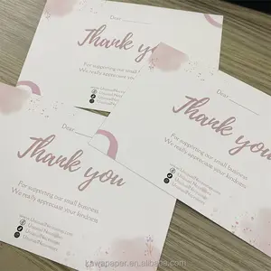 Tarjetas de agradecimiento de papel coloridas personalizadas, tarjetas de papel personalizadas, tarjetas de visita