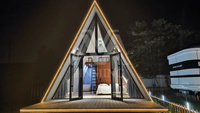 Maison conteneur triangulaire de luxe 20/40 pieds, pliable et mobile, modulaire, avec chambre et salon