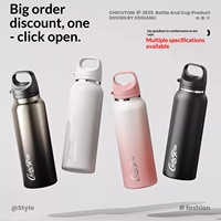 Gobelet isotherme en acier inoxydable pour voiture avec ouverture à une touche et infuseur à thé, grande capacité pour les sports de plein air