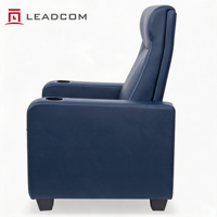 Fauteuil de cinéma commercial Leadcom LS-829A Glider Wall Hugger en cuir véritable avec porte-gobelet intégré
