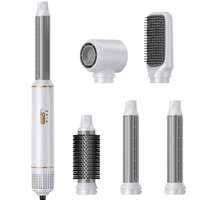 Sèche-cheveux 5-en-1 professionnel multi-styles 1000W, brosse à air chaud ionique, lisseur volumateur anti-frisottis pour salon de coiffure