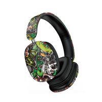 Casque sans fil BT620 pour peinture, casque de jeu graffiti, casque stéréo supra-auriculaire, casque BT avec micro LED