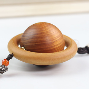 Cypress Wooden Lucky <b>Bead</b> Pendant With Tassels And <b>Red</b> <b>Beads</b> For Car Rearview Mirror Or Home Decoration 40Mm Diameter - Product Image 4