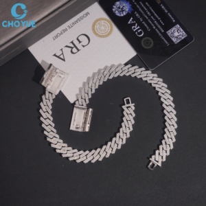 Collar Cubano de Plata de Ley 925 con Moissanita VVS, Joyería Fina para Fiestas de Compromiso, Venta al por Mayor para Joyerías - Product Image 3