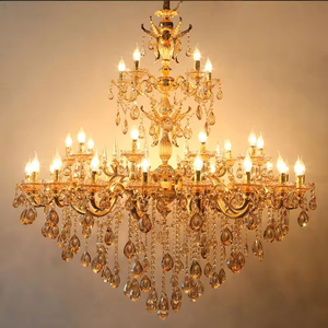 Lampadari europei illuminazione soggiorno Hotel Lobby oro lusso candela Led lampadine K9 <span class=keywords><strong>lampadario</strong></span> di cristallo - Product Image 5